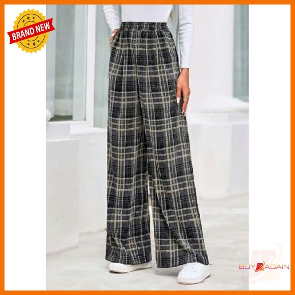 Soft Stretchy Knit Wide Leg Palazzo Pants with Pockets Elastic Waist - Picture 6 of 8
